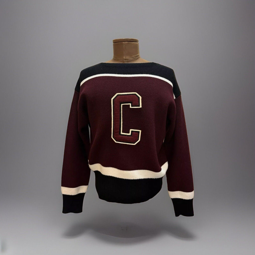 COACH Retro-Inspired Cheerleader Top Wool Knit Varsity Stripes Letterman ($450)