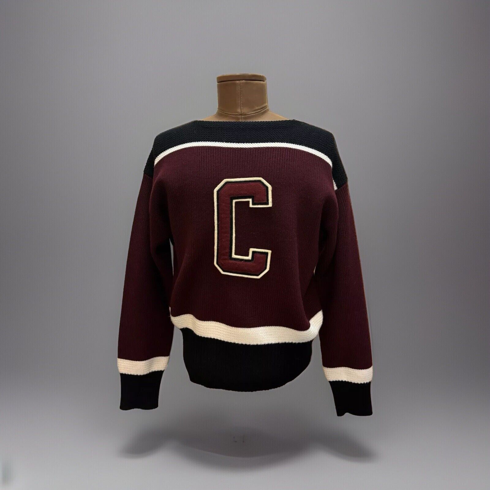 COACH Retro-Inspired Cheerleader Top Wool Knit Varsity Stripes Letterman ($450)