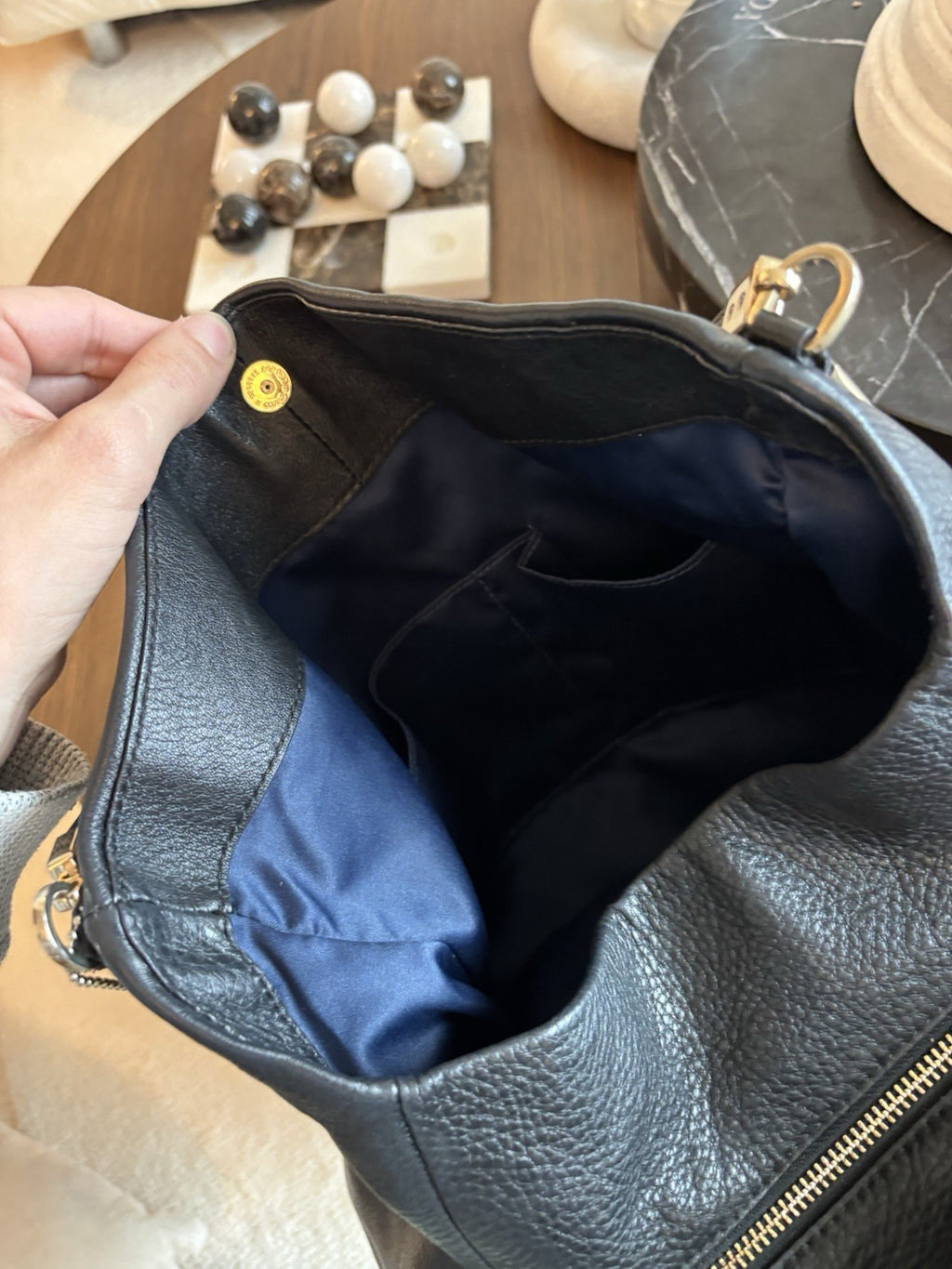 Designer COACH Madison Phoebe Shoulder Bag Black Leather 3Compartment (org $395)