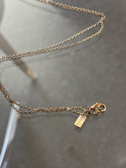 COACH Feather Charm Necklace 22” Rose Gold /Gunmetal Designer Chain (org $150)