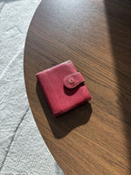 GUCCI Authentic Vintage Red  Leather Bifold Wallet With Button Made In Italy