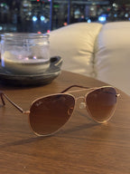RAY-BAN Sunglasses Rose Gold Frame Pink Mirror Lens RB3025 Made Italy (org $220)