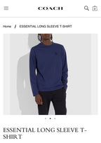 Designer COACH 100% Cotton Long Sleeve T-Shirt Navy Blue Rexy Patch Sz S ($125)
