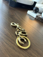COACH Designer Signature C Bag Charm Gold Keychain Clip Logo Charm (org $175)