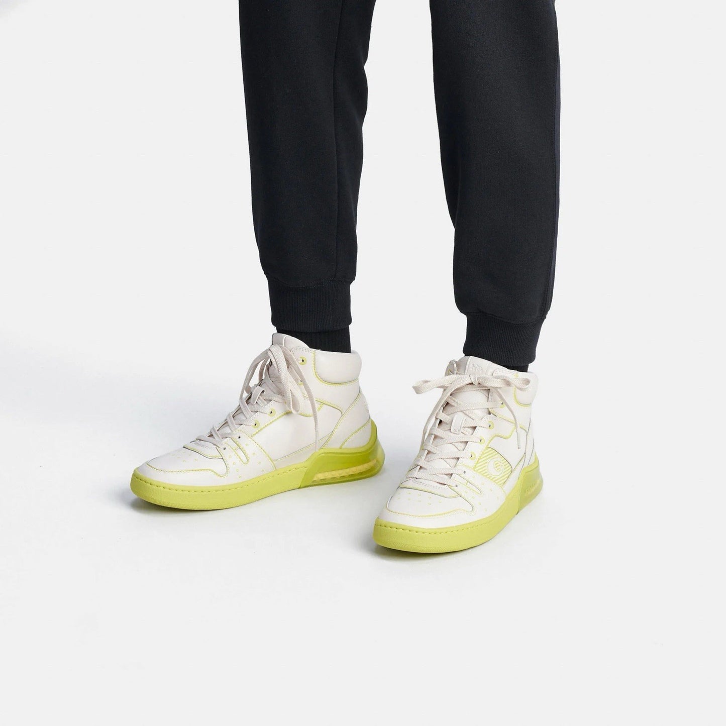 NWT DESIGNER COACH CITYSOLE HIGH TOP SNEAKER SHOES WITH TROMPE L'OEIL Size 10.5