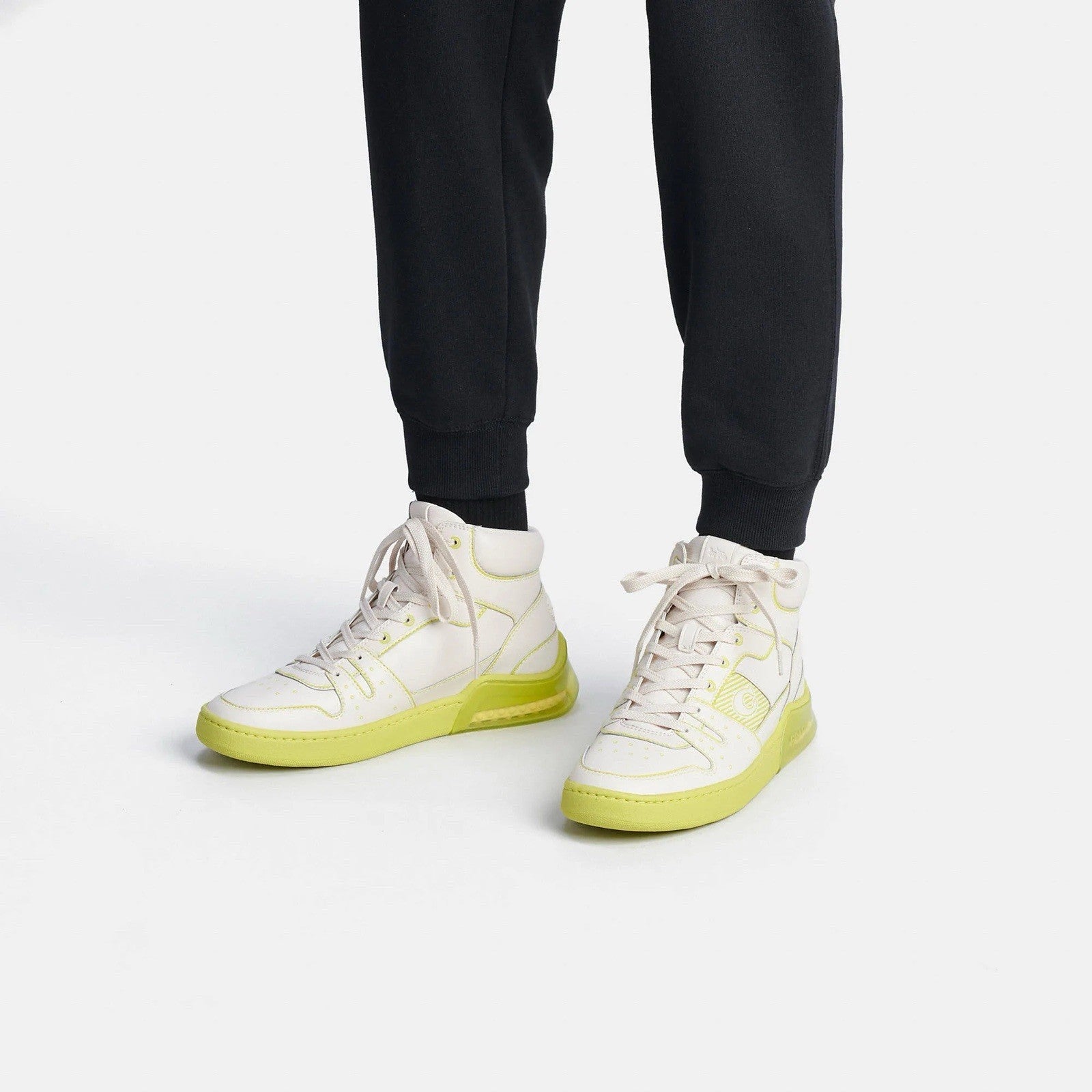 NWT DESIGNER COACH CITYSOLE HIGH TOP SNEAKER SHOES WITH TROMPE L'OEIL Size 10.5