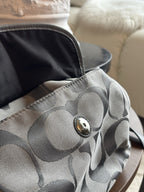 COACH Soho Hobo Shoulder/handbag Gray Metallic Leather/ Jaquard Canvas Signature