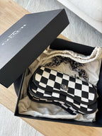 COACH Coachtopia Wavy Dinky Crossbody Bag Black/white Checkerboard Check Leather