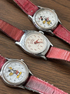 VINTAGE Disney Mickey Mouse Watch Lot (3) Ingersoll Mechanical Lorus Quartz Red