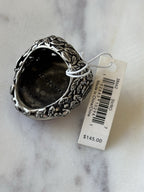COACH Tea Rose Cabochon Swarovski Crystal Pink/Silver Statement Ring 7(org $145)