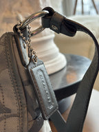 COACH Soho Hobo Shoulder/handbag Gray Metallic Leather/ Jaquard Canvas Signature