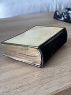 Antique 1875 Czech Bohemian Catholic Prayer Book  Hardcover Leather Brass Clasp