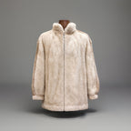 1970 FABIANI ROMA Vintage Mink Real Fur Coat Zip Jacket Cream/White (org $3500)