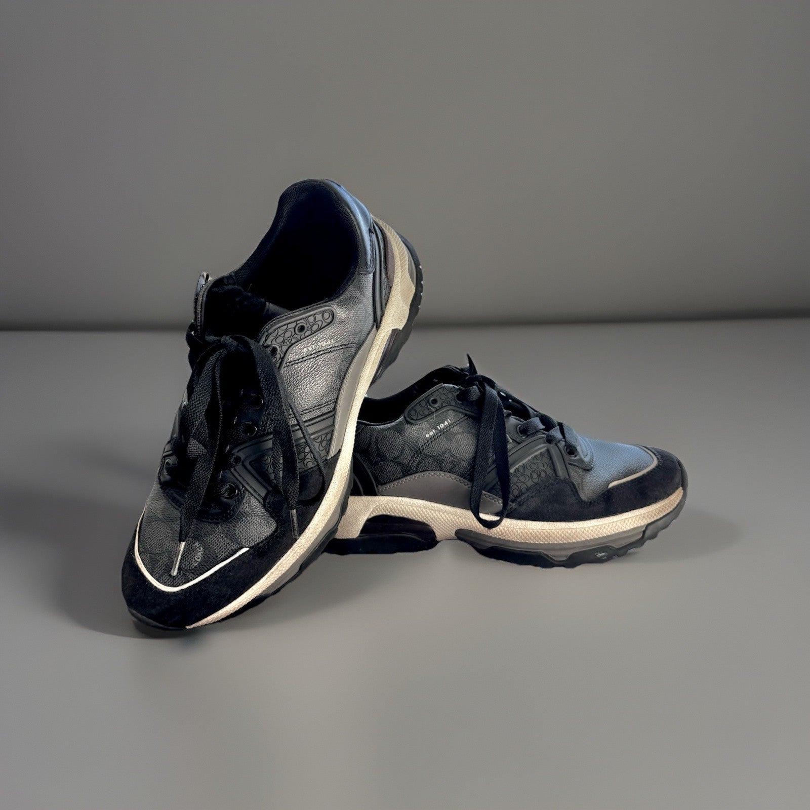 COACH Designer C143 Runner Sneaker Shoes Real Shearling Men Size 10.5 (org $225)