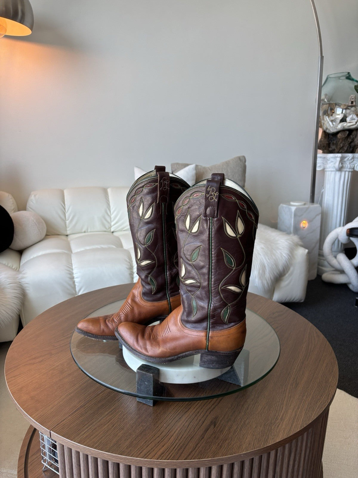 RALPH LAUREN Vintage Polo Western Cowboy Boots Gorgeous Collectibles Size 7.5