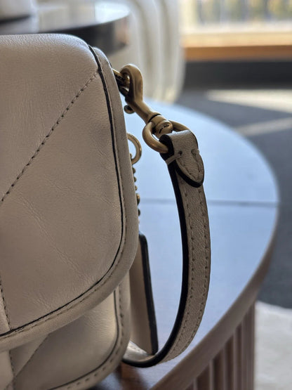 COACH Designer Quilted Pillow Hayden Chalk Lamb Leather Crossbody (org $325)
