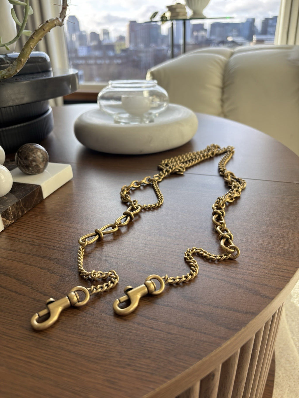 COACH Rare Bag Chain Strap Gold/Antique Brass Metal Bow Knot/ C Link (org $195)