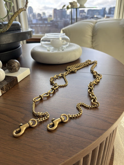 COACH Rare Bag Chain Strap Gold/Antique Brass Metal Bow Knot/ C Link (org $195)