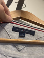 TOMMY HILFIGER Classic V-Neck Sweater Logo Pullover Gray Men Size L (org $75)