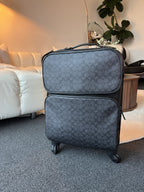 COACH Designer Logo Luggage/ Carry On Roller Wheeled Travel Bag Black (org $795)
