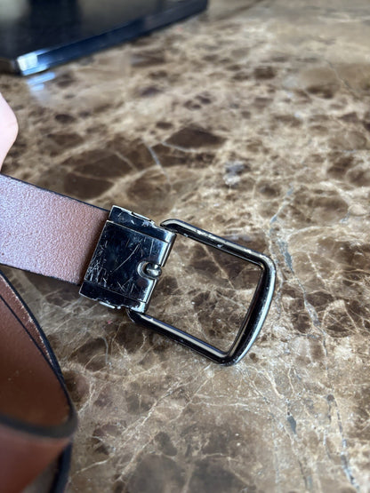 Designer COACH Belt Gun Metal Buckle Mahogany Brown Leather Cut 30 (org $175) ￼