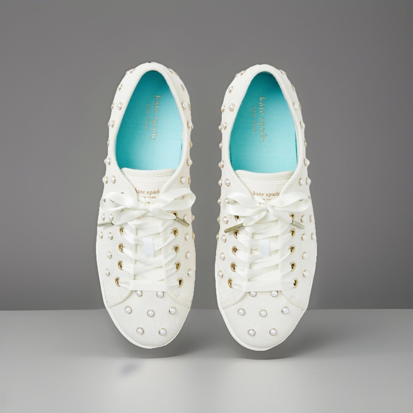 NEW Designer KATE SPADE New York White Pearl Sneakers Women’s SZ 7 (org $225)