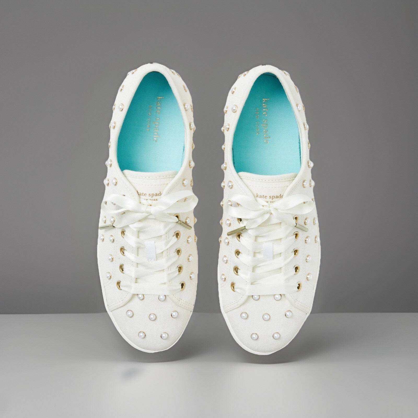 NEW Designer KATE SPADE New York White Pearl Sneakers Women’s SZ 7 (org $225)