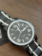 ARMITRON Quartz Men Watch WR50m Day/Date Two Tone Black Silver 41mm NWT(org $75)