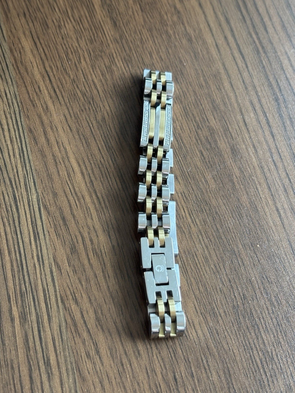 DIAMOND Link Gold Silver Men Bracelet (1/2 ct. t.w.) Stainless Steel (org $650)