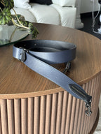 COACH Black/ Midnight Leather Bag Strap Adjustable Gunmetal Hardware Style 68978