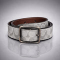COACH Reversible Belt Reflective Signature Logo Leather 38mm Sz 30-32 (Org $250)