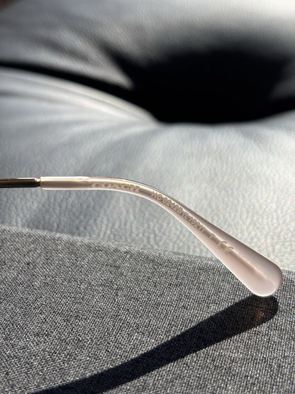 NEW Designer COACH Retail Light Pink Sunglasses Brass Flower Hardware (org $197)