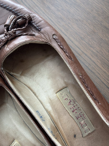 1989 VINTAGE Cole Haan Shoes Leather Tassel Loafers Slip On Womens Size 7.5aa