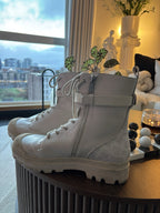COACH Designer Tucker Leather Signature Boot Chalk White Men Size 10 (org $395)