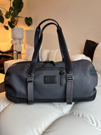 COACH Designer Duffle Gym Travel Bag Pebble Leather Navy Leather Sued (org $795)