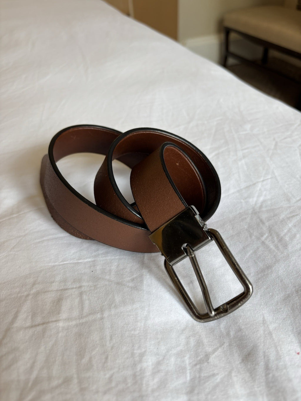 Designer COACH Belt Gun Metal Buckle Mahogany Brown Leather Cut 32 (org $175) ￼