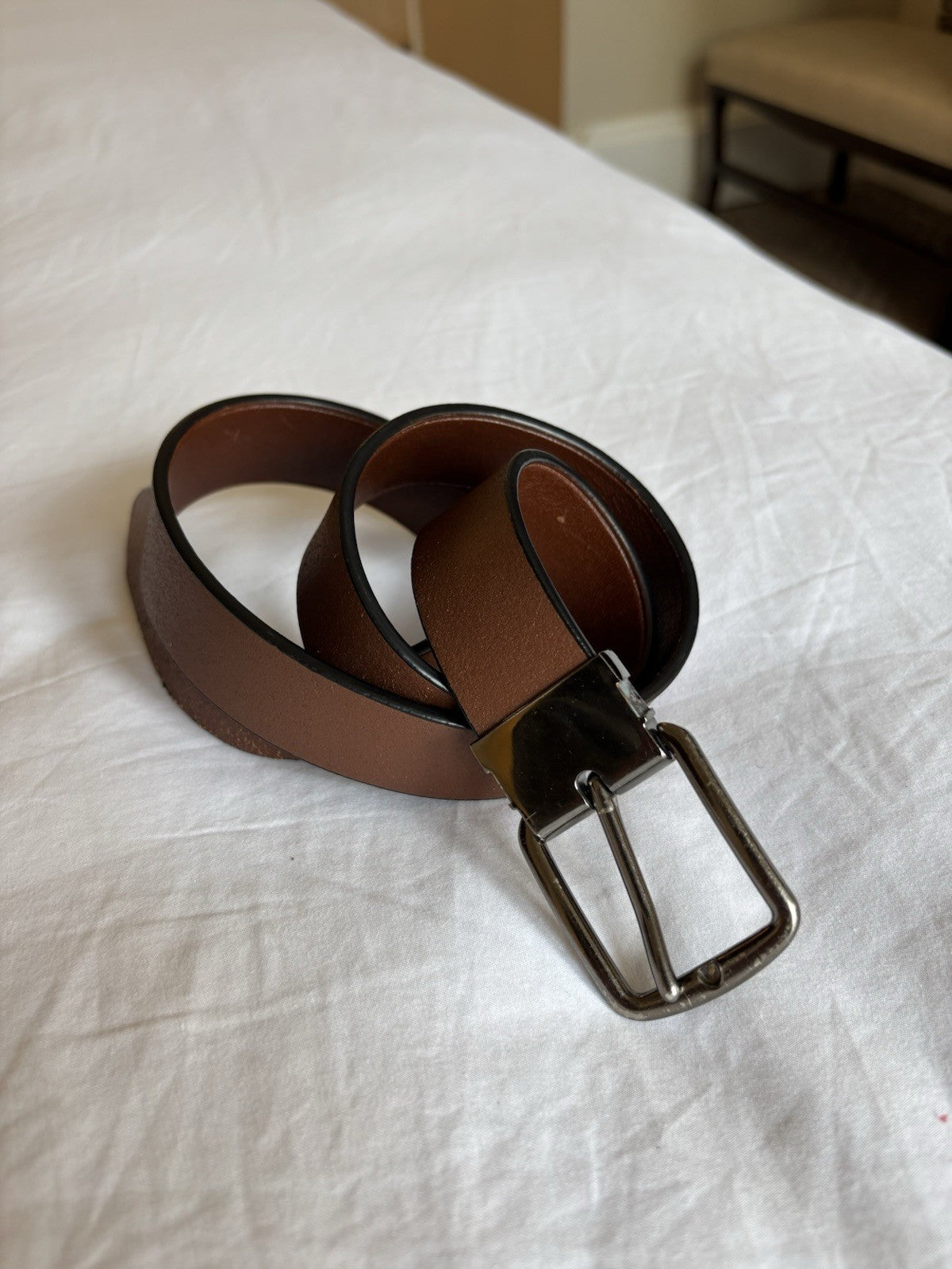 Designer COACH Belt Gun Metal Buckle Mahogany Brown Leather Cut 32 (org $175) ￼