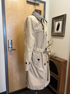 COACH Designer Trench Coat Jacket Leather Details Tan Khaki Brown (org $795)