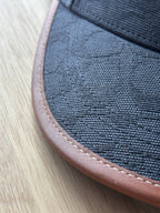 COACH Runway Baseball Cap Hat Signature C Black Jacquard W/ Leather (org $175)