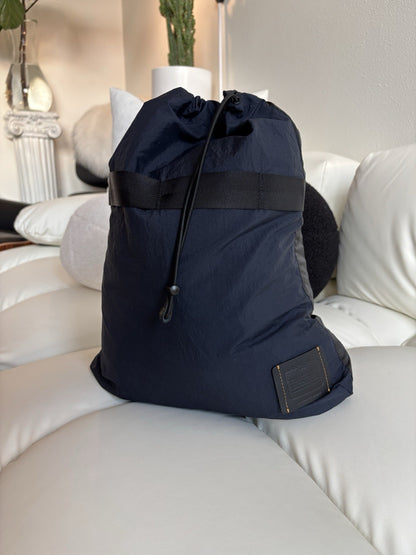 NWT Men COACH Runway Coat Poncho & Travel Bag Set Black/ Navy Size L (org $795)