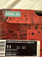 NIKE LeBron Soldier 11 Flyease Bred Size 11 US Extra Wide 4E AQ3324 001