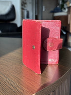 GUCCI Authentic Vintage Red  Leather Bifold Wallet With Button Made In Italy