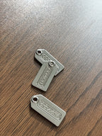 COACH 2001 Metal Hangtag Charm Silver Plated Replacement hang Bag Tag Keychain