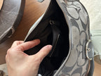 COACH Soho Hobo Shoulder/handbag Gray Metallic Leather/ Jaquard Canvas Signature