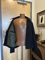 FACONNABLE Designer Wool Zip-Up Jacket Over Coat Black Classic Medium (org $640)