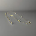 Great COACH Vintage Signature C Gold Plated Crystal Mix Chain Logo Long Necklace