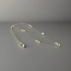 Great COACH Vintage Signature C Gold Plated Crystal Mix Chain Logo Long Necklace