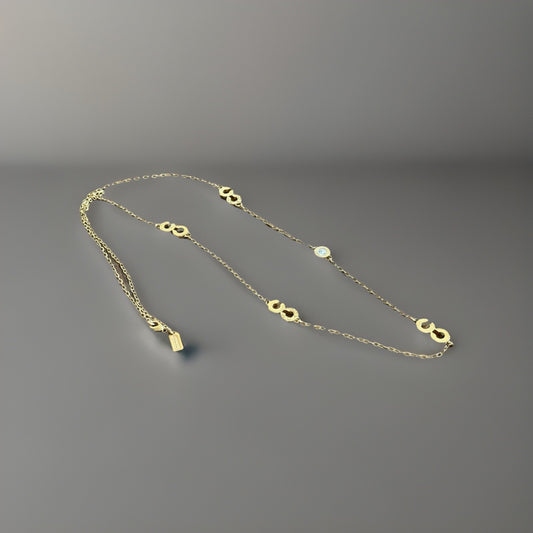 Great COACH Vintage Signature C Gold Plated Crystal Mix Chain Logo Long Necklace