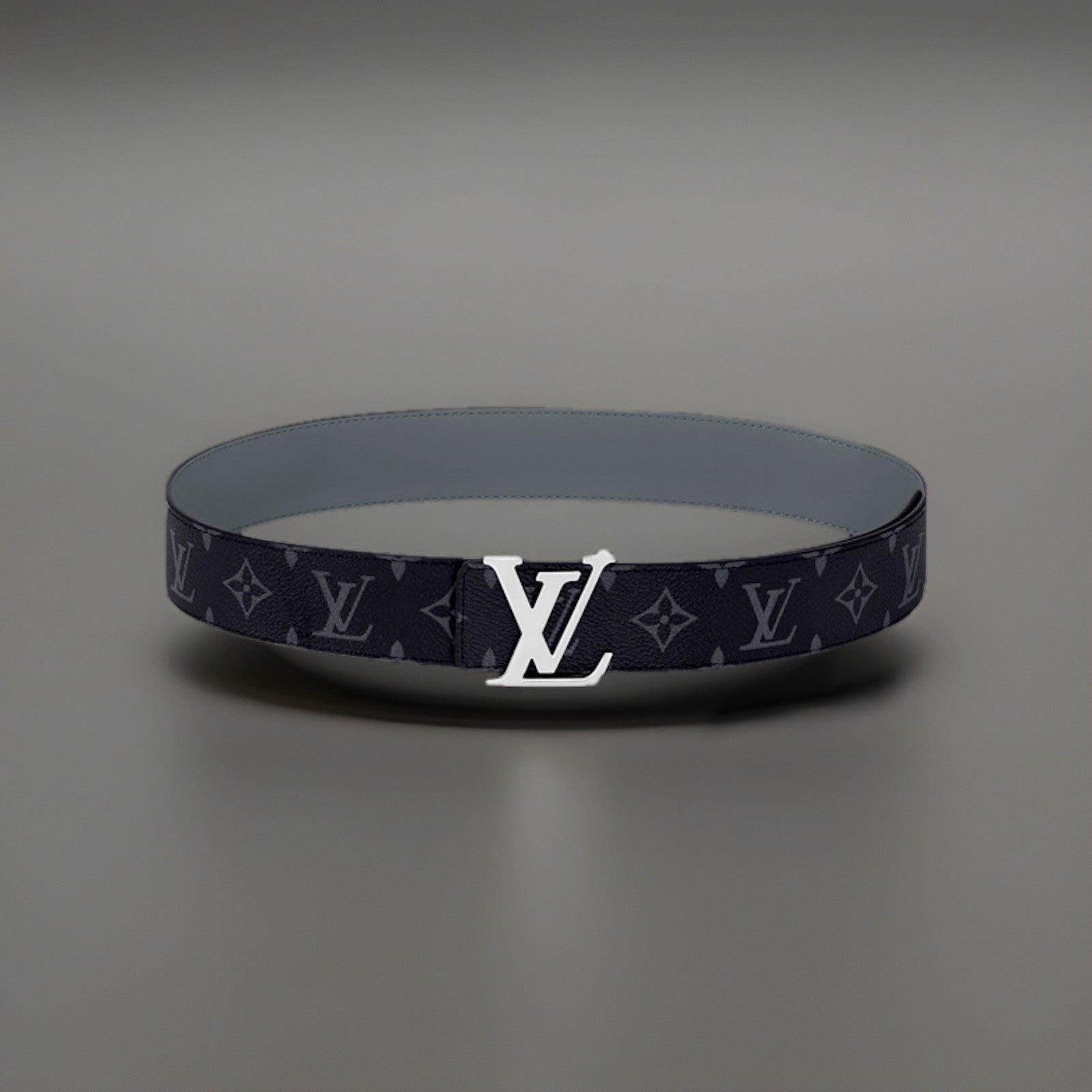 Authentic LOUIS VUITTON Black Eclipse Reversible LV Monogram Belt Men’s 30-32