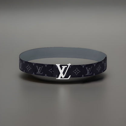 Authentic LOUIS VUITTON Black Eclipse Reversible LV Monogram Belt Men’s 30-32